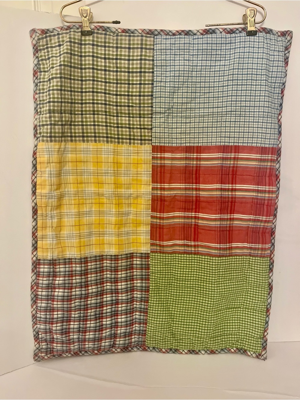 The Land of Nod Red, Blue & Green Plaid Baby Blanket